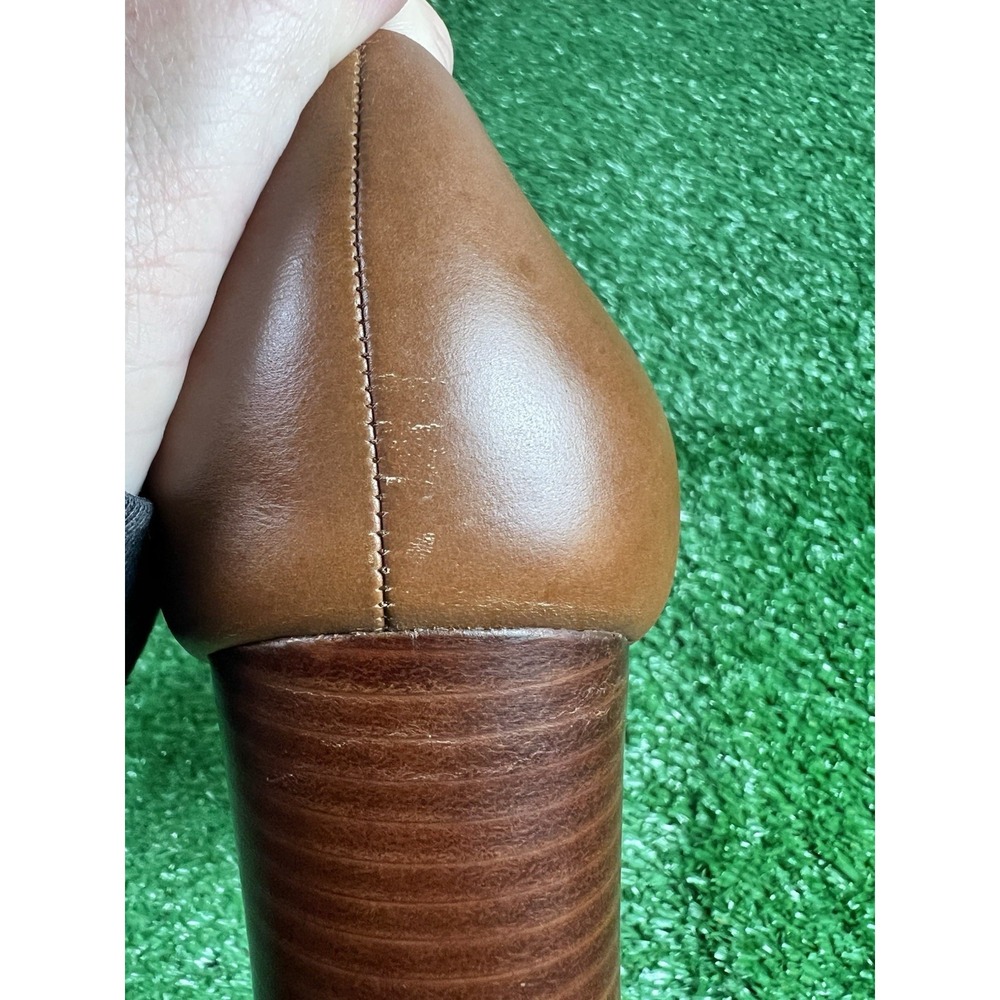 Crown Vintage Tessford Leather Block Heels 9.5 Lace Up Platform Oxfords Shoes - Picture 10 of 12